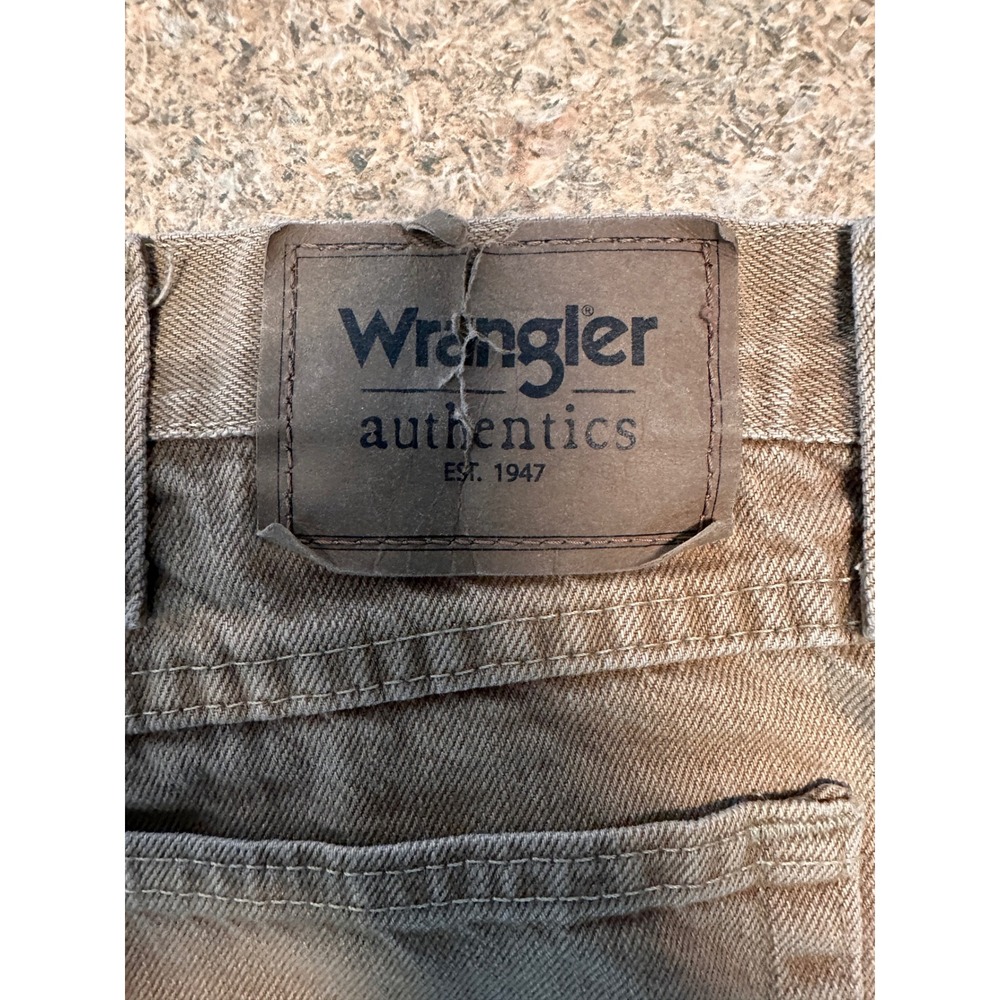 Wrangler Authentics Men Straight Leg Jeans 38x28 Tan 100% Cotton High Rise Denim - Picture 6 of 8